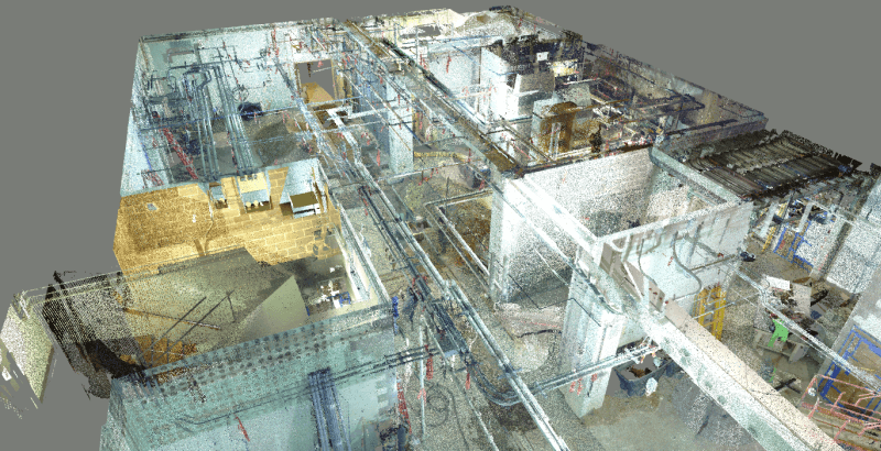 Point cloud of construction site progress